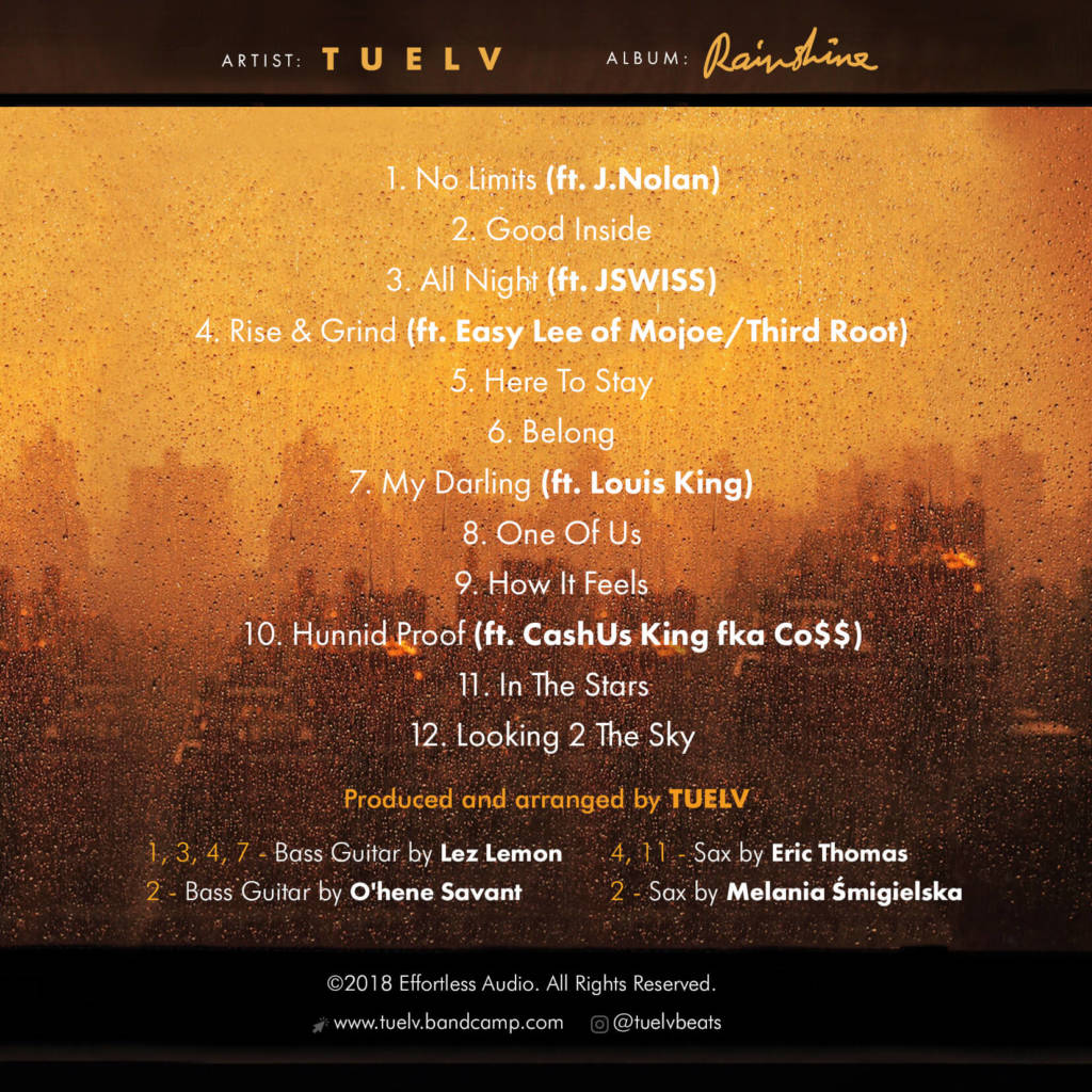 Stream Tuelv's Debut Album 'Rainshine' (@TuelvBeats)