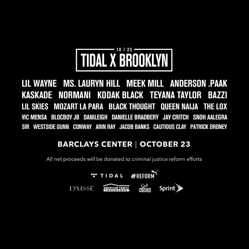 The Lineup For The 4th Annual 'TIDAL X Brooklyn' Concert Announced